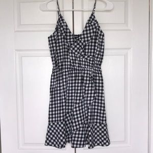 Express Gingham Ruffle Dress